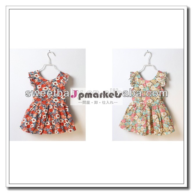 女の子のドレスの子供服の夏6pcs/lot* t6372ノースリーブのフラワードレス問屋・仕入れ・卸・卸売り