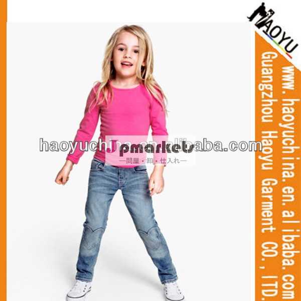 カスタム子供のジーンズファッションデザイン2014年子供ゴムバンドのジーンズデニム女の子の赤ん坊のデザイナージーンズ( hy7260)問屋・仕入れ・卸・卸売り
