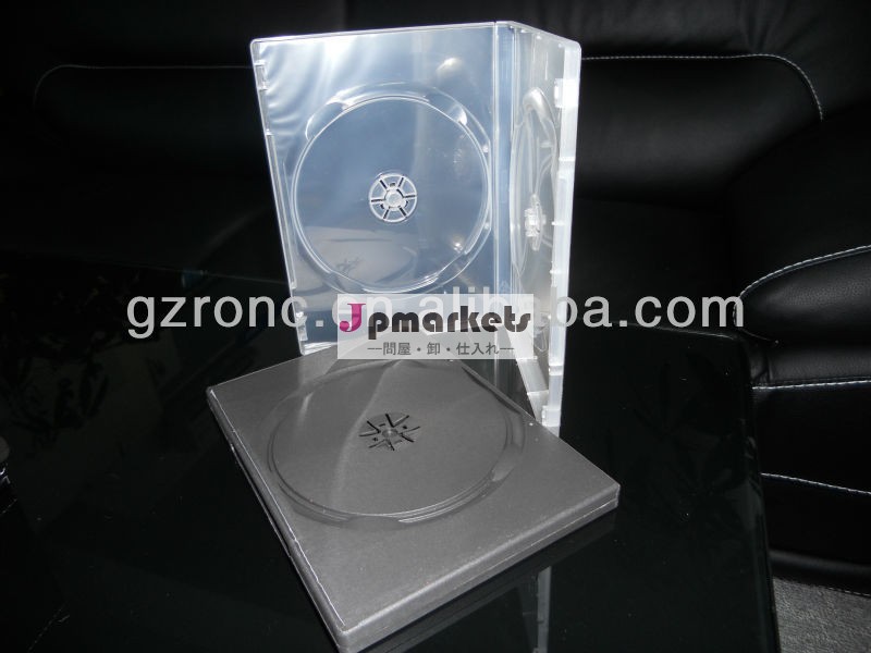 Dvdボックス透明ronc14mm/14mmダブルブラックロングdvdケース問屋・仕入れ・卸・卸売り