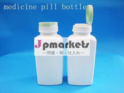 薬の錠剤の白用プラスチックボトル、 空のボトルフリップトップキャップ付きを含んでいるための丸薬、 正方形の、 丸い形のボトル問屋・仕入れ・卸・卸売り
