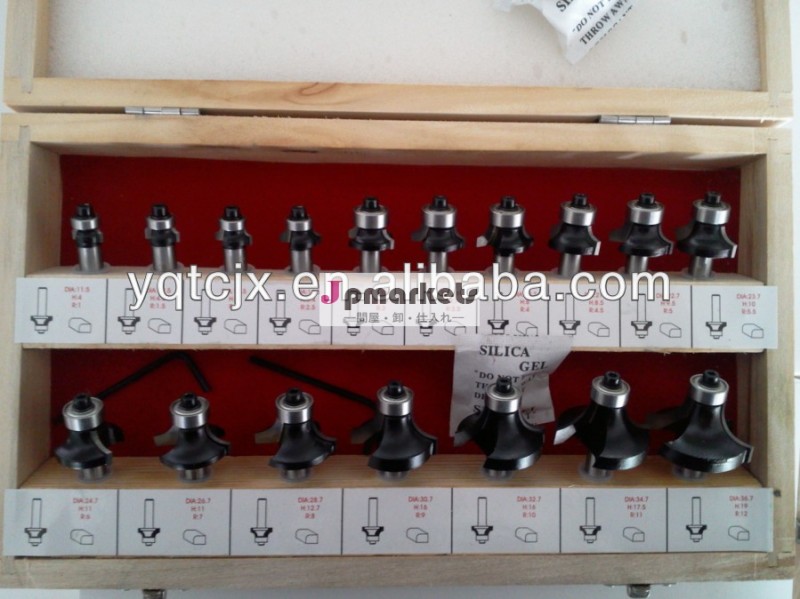 四半期インチtc-017aハンドツールシャンク17個四半期ラウンド木工用ルータビットのセット問屋・仕入れ・卸・卸売り