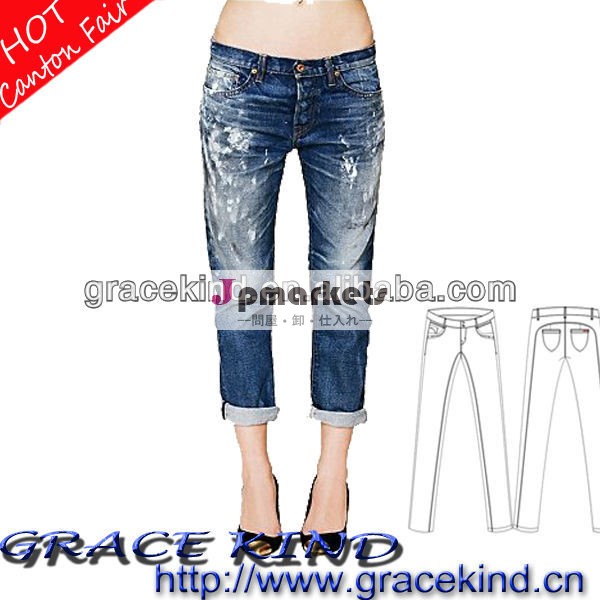 2014年cotton+spandexファッション女性の短いジーンズデニム( gk13050246)問屋・仕入れ・卸・卸売り