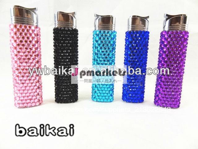 、紳士のために多彩なラインストーンによって覆われる、bling明白なライター問屋・仕入れ・卸・卸売り