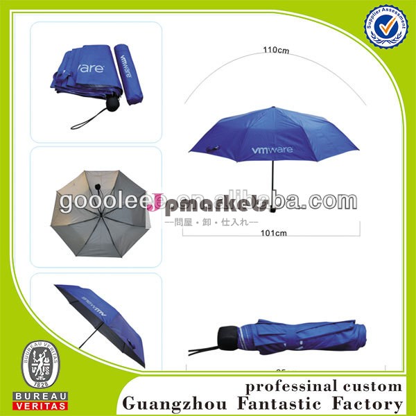 プラスチック製のハンドル折りたたみ式手動カスタム3advertsing安価な傘、 少量を受け入れる安価な傘問屋・仕入れ・卸・卸売り