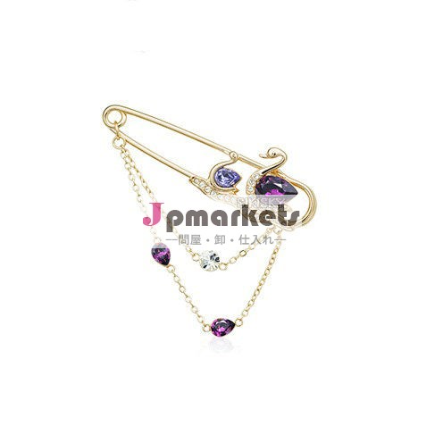 結婚式のためのクリスタルラインストーンとファンシー合金のブローチピン問屋・仕入れ・卸・卸売り