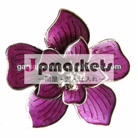 ファッションエナメルブローチ紫色の花柄のブローチピン問屋・仕入れ・卸・卸売り