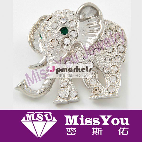 ファッションラインストーンクリスタル2013elephent男性用ブローチ問屋・仕入れ・卸・卸売り