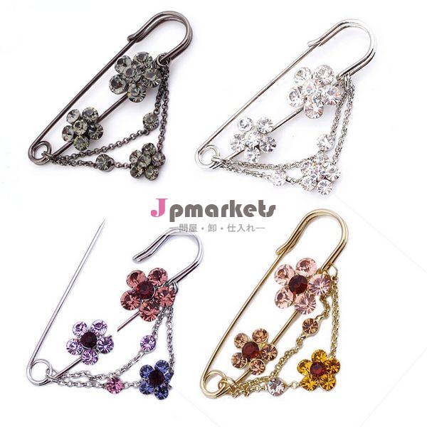 金属結晶の花のブローチbr606chandelerネクタイピン問屋・仕入れ・卸・卸売り