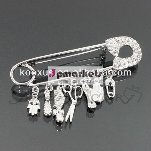 の安全ピンハムサ/kjf-042ファッションブローチヘアー器具問屋・仕入れ・卸・卸売り