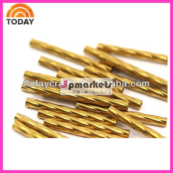多面的な生の真鍮チューブ21×2mm( 穴1.5mm) スペーサービーズの所見問屋・仕入れ・卸・卸売り