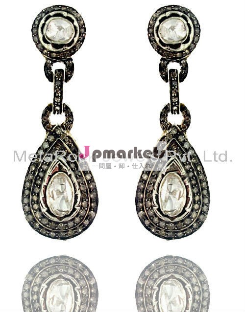 wholesale sterling silver earring, rose cut diamond earring jewelry問屋・仕入れ・卸・卸売り