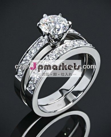 2014年ファッションダイヤの指輪、 銀の結婚指輪のセット、 無料サンプル問屋・仕入れ・卸・卸売り