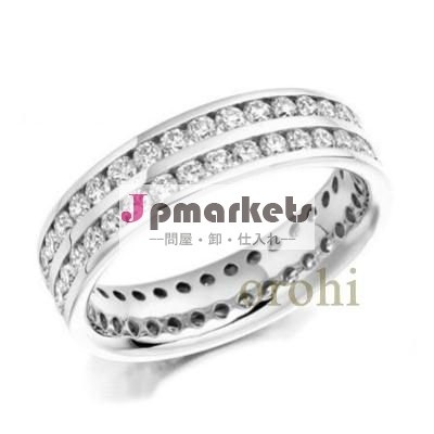 エタニティの婚約指輪、 フルエタニティダイヤモンドリング、 ダイヤモンドの結婚指輪14kホワイトゴールドに; ファッションジュエリー問屋・仕入れ・卸・卸売り