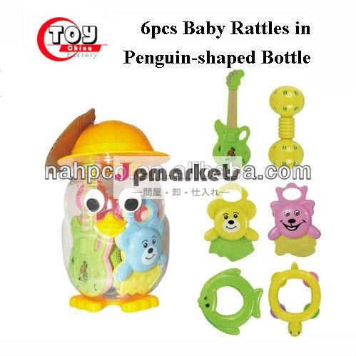 赤ちゃんのガラガラ6個でペンギン- 形のボトル問屋・仕入れ・卸・卸売り