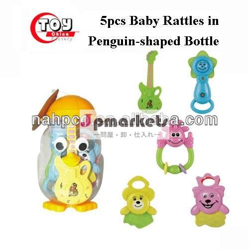 赤ちゃんのガラガラ5個でペンギン- 形のボトル問屋・仕入れ・卸・卸売り