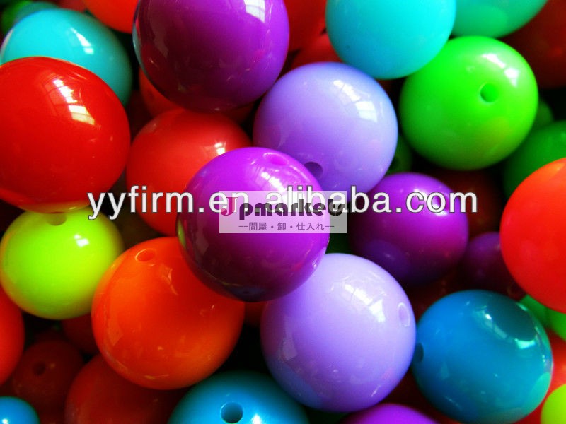 在庫の24色! 最も熱く大きい20MM Gumballは色のアクリルの固体ビード、卸売のための緩いがっしりしたスペーサのビードを混合した問屋・仕入れ・卸・卸売り