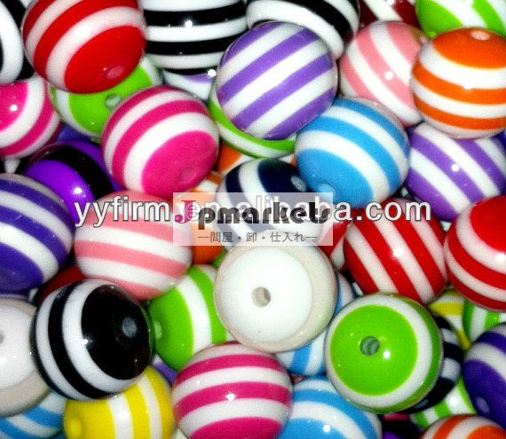 バルク混合された色大きい20MM Gumballの樹脂のストリップのビードは卸売、在庫の12色のために、緩いがっしりしたスペーサ玉が付く問屋・仕入れ・卸・卸売り