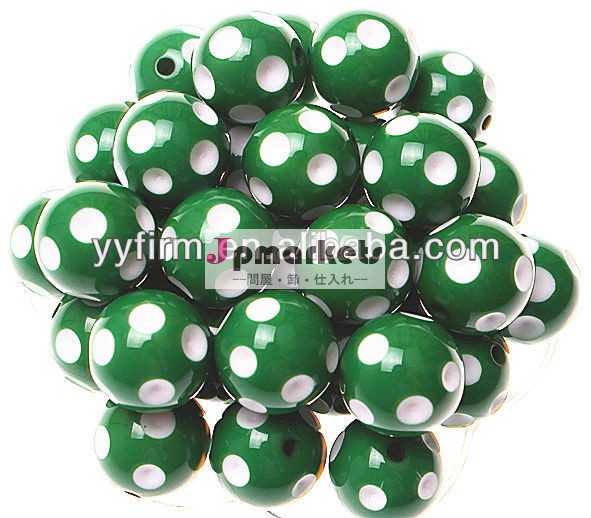 クリスマスグリーン水玉模様のビーズ分厚いアクリル20mm2013最新の卸売価格問屋・仕入れ・卸・卸売り