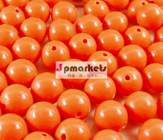 ホットな明るいオレンジ色のアクリル固体ビーズ分厚いガムボールビーズ問屋・仕入れ・卸・卸売り