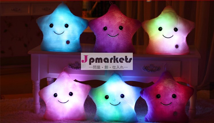 led良質プラシ天星形の枕は、 枕を導いたスタークッション中国製問屋・仕入れ・卸・卸売り