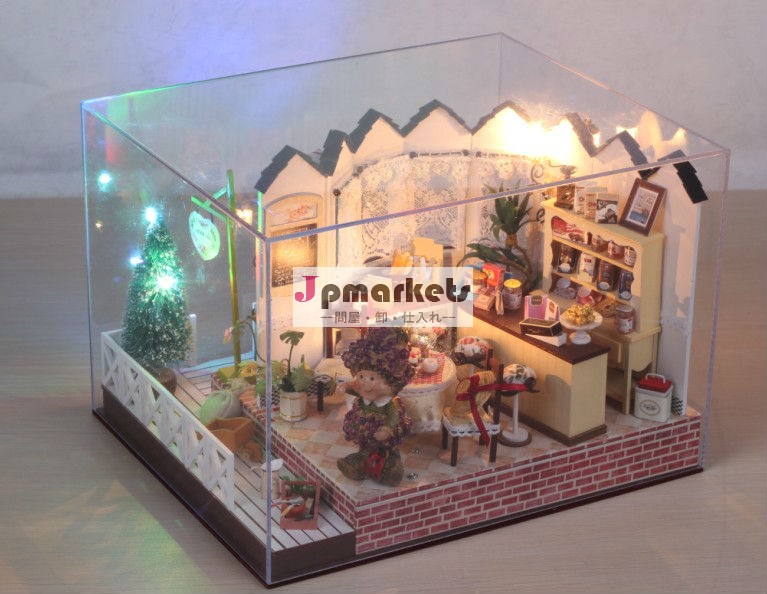 手作りの木製工芸品風景DIY広州おもちゃドールハウス,クリスマスプレゼント木子供の家問屋・仕入れ・卸・卸売り