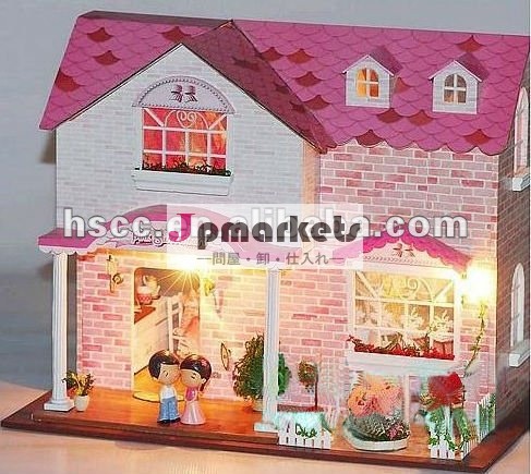 中国の製造元ピンクの恋人新しいスタイルで面白い教育的な日曜大工の家木製問屋・仕入れ・卸・卸売り