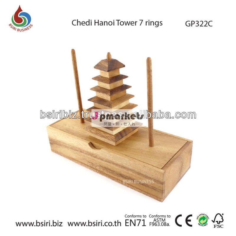 wooden puzzle Chedi Hanoi Tower 7 rings問屋・仕入れ・卸・卸売り