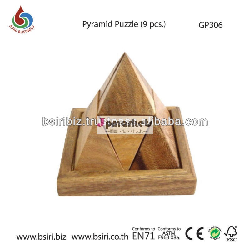 wooden pyramid brain teaser puzzle 9 piece問屋・仕入れ・卸・卸売り
