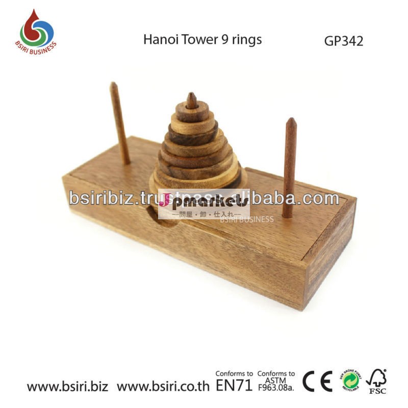 wooden puzzle hanoi tower 9 rings問屋・仕入れ・卸・卸売り