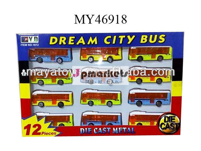 熱い販売!! ミニメタル1:6412個バスモデル; ダイキャストバス、 合金のバス、 昇進のおもちゃ問屋・仕入れ・卸・卸売り