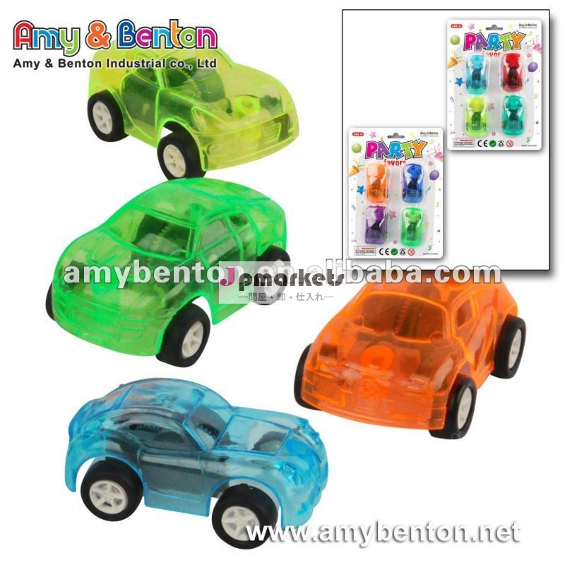 カラフルな販促4個ミニ非- 毒性おもちゃプラスチックがプルバックカー問屋・仕入れ・卸・卸売り