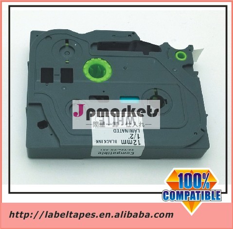 テープの交換のための互換性のあるラベルtz231brotherp- タッチpt125012mm幅長さ- x8メートル黒に白問屋・仕入れ・卸・卸売り