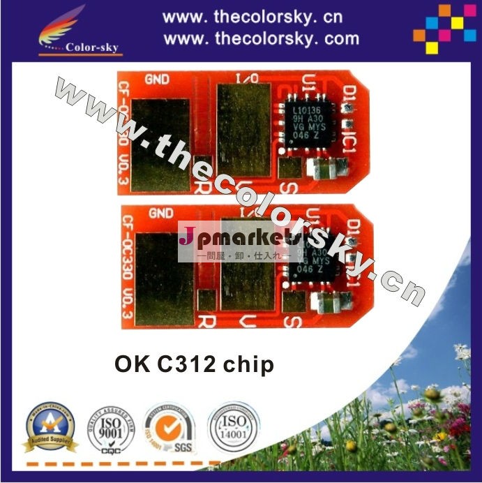 (TV-OC312) OKI C312 C 312 TNR-C4KK1 TNR-C4KC1 TNR-C4KM1 TNR-C4KY1 互換性のあるトナーカートリッジチップ問屋・仕入れ・卸・卸売り