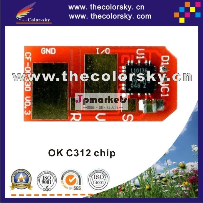 (TV-OC312) OKI C312 C 312 TNR-C4KK1 TNR-C4KC1 TNR-C4KM1 TNR-C4KY1 互換性のあるトナーカートリッジリセットチップ問屋・仕入れ・卸・卸売り