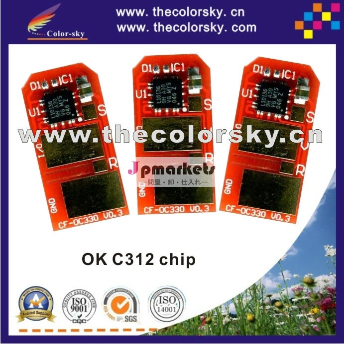 (TV-OC312) OKI C312 C 312 TNR-C4KK1 TNR-C4KC1 TNR-C4KM1 TNR-C4KY1 互換性のあるカートリッジリセットチップ問屋・仕入れ・卸・卸売り