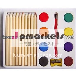 8色いれの固形水彩とカラー鉛筆絵具セット ブラシがつき問屋・仕入れ・卸・卸売り