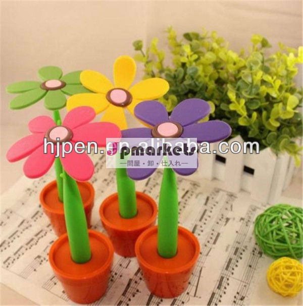 多色のプラスチックペンホルダー付きデザインのボールペン, 花ボールペン, ノベルティ販促の花のペン問屋・仕入れ・卸・卸売り