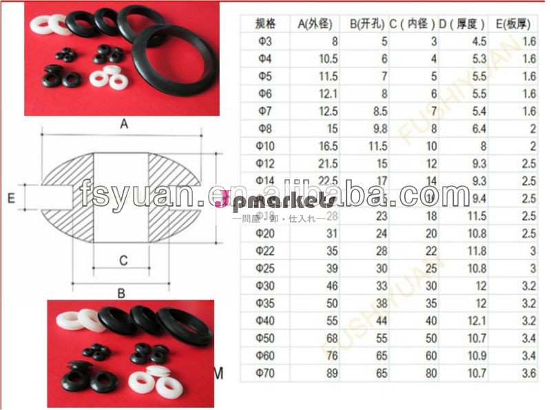 中国ショックのシリコーンゴムグロメットブラックラバーグロメット/obstructer問屋・仕入れ・卸・卸売り