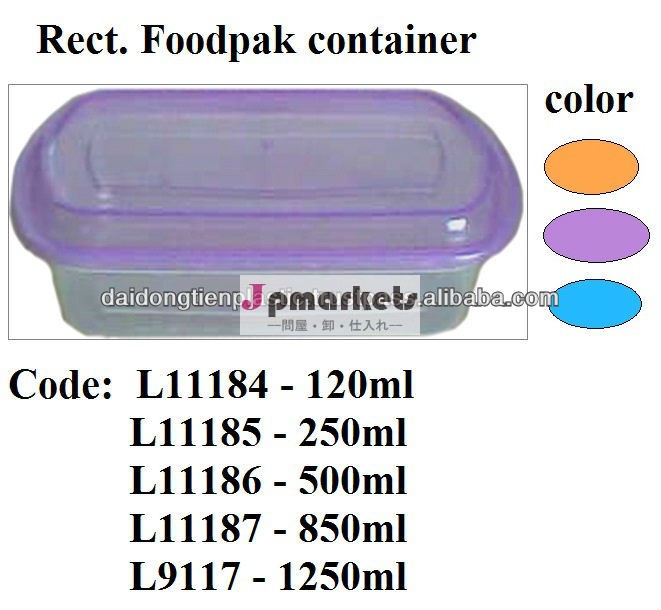 ベトナムのプラスチックRect。 Foodpakの容器No. L11184/85/86/87/L9117のベトナムのhouseware、台所用品、テーブルウェア- Skype: mrjohn_11問屋・仕入れ・卸・卸売り