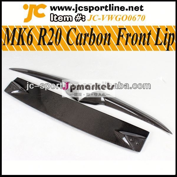 Jcスタイルr20カーボンリップmk6r20オートカーカーボンフロントバンパーのリップスポイラーvwゴルフvir20バンパー( 三個)問屋・仕入れ・卸・卸売り