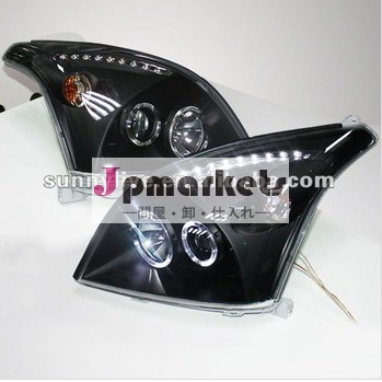 トヨタ プラドFJ120 LC200 エンジェル·アイズのLEDヘッドランプ 2003年から2009年黒色V1問屋・仕入れ・卸・卸売り