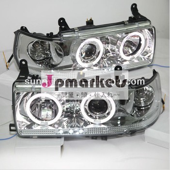 プラド4500 ランドクルーザーLC80 FJ80 エンジェル·アイズのLEDヘッドライト1990年から1997年 銀色問屋・仕入れ・卸・卸売り