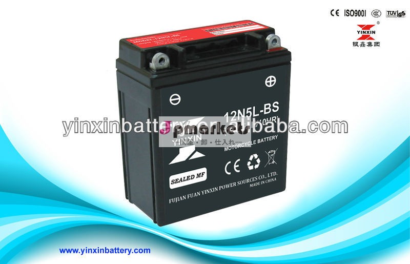 オートバイのバッテリー密閉型メンテナンスフリー充電式12n5- bs( 12v5ah)問屋・仕入れ・卸・卸売り