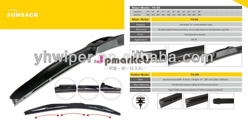 車ユニバーサルワイパーブレード、 普遍的なワイパーブレード、 オートワイパーブレード問屋・仕入れ・卸・卸売り