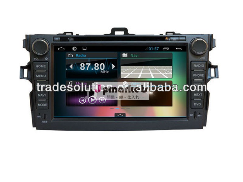 トヨタカローラ4.1. 1dvd車載用pcアンドロイド容量性タッチスクリーン付き、 gps、 1gddr3ラム、 a9デュアルコア問屋・仕入れ・卸・卸売り