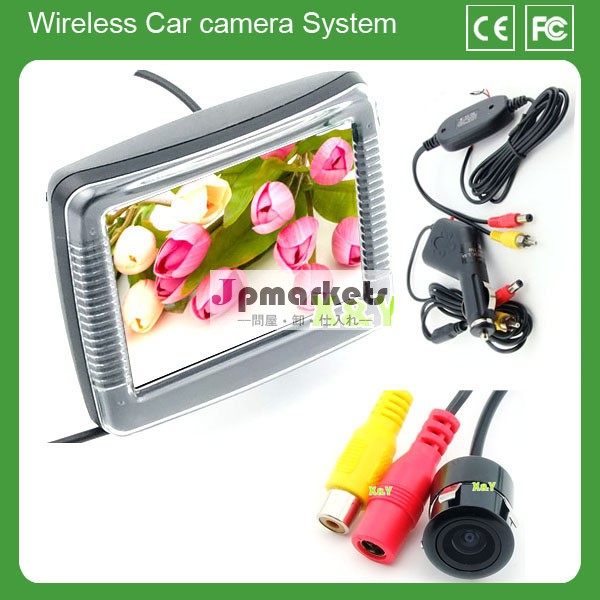 Wirelss2.4gワイヤレス車のシガレットライターアダプタ3.5インチ液晶モニター18.5ミリメートルミニcmos車の背面図車のカメラ問屋・仕入れ・卸・卸売り