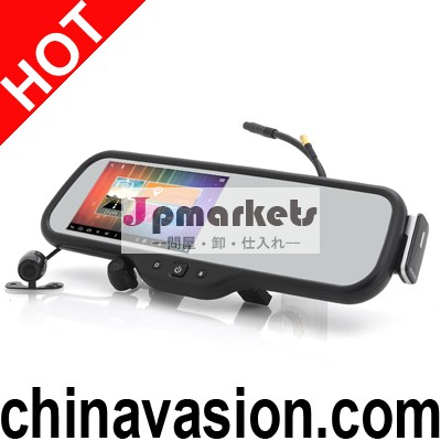 アンドロイドとリアビューミラーの駐車カメラ付きdashcam、 5インチスクリーン、 gps、 bluetoothヘッドセット問屋・仕入れ・卸・卸売り
