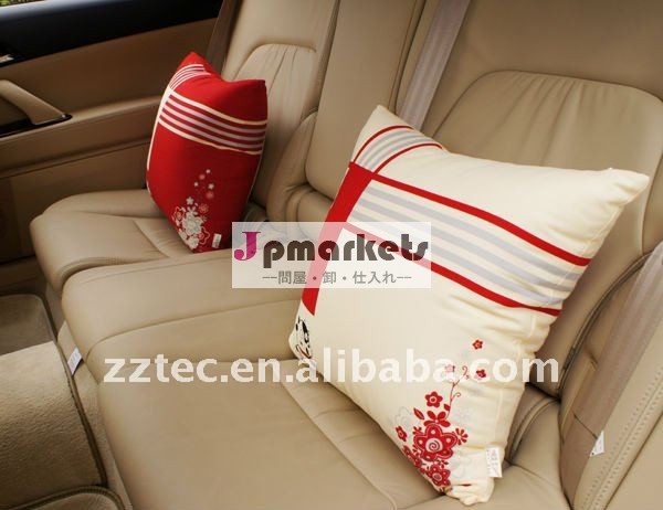 カスタムデザイナー1178ソファ席の泡クッションのための卸売綿プリント生地赤とベージュかわいい車の枕問屋・仕入れ・卸・卸売り