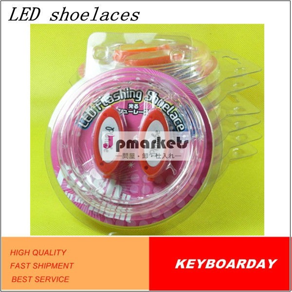 ledパーティーのためにカラフルな靴ひも、 ナイトクラブ、 スポーツ、 任意の靴の種類の点滅モードで、 暗闇の中で問屋・仕入れ・卸・卸売り