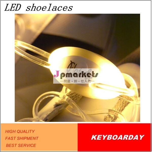 最新のledパーティー用靴紐、 ナイトクラブ、 スポーツ、 任意の靴の種類の暗闇の中で問屋・仕入れ・卸・卸売り